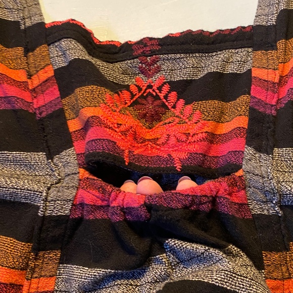 Free People embroidered stripped cotton boho swing tank - Picture 5 of 6